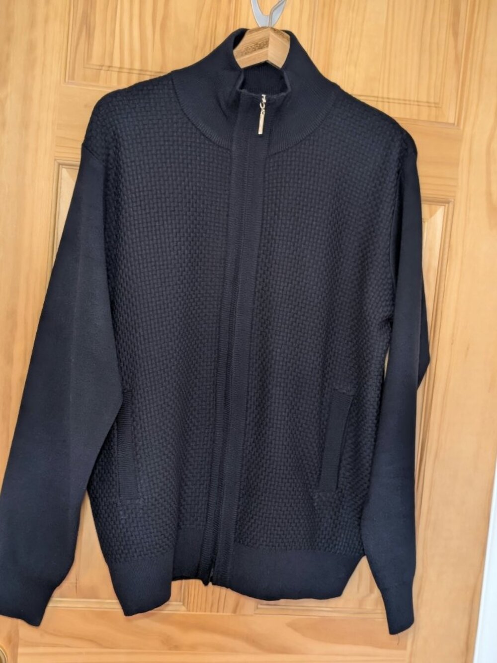 Sergio Louis Mens Navy Full Zip Sweater Wool Blend Size M New with Tags